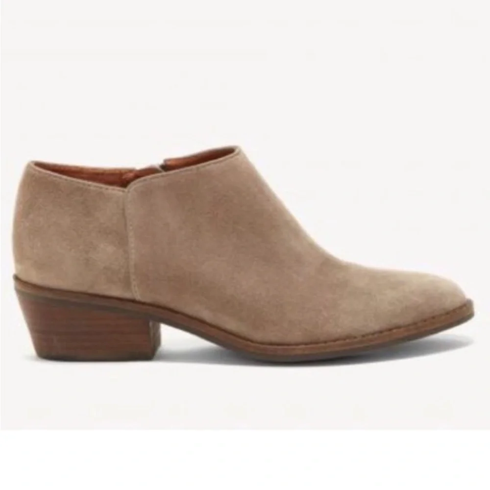 LUCKY BRAND | Women’s Taupe Faithly Suede Almond Toe Ankle Boot Booties size 8 - Picture 3 of 12
